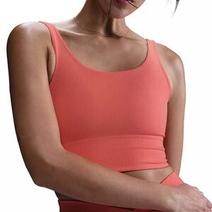 Nike Zenvy Coral Ribbed Sports Bra NWT